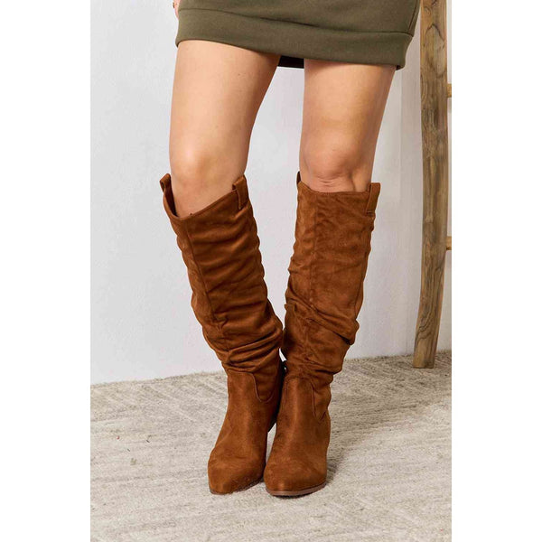 Shoes - East Lion Corp Block Heel Knee High Boots -  - Cultured Cloths Apparel