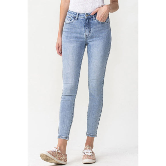 Denim - Lovervet Full Size Talia High Rise Crop Skinny Jeans - Light - Cultured Cloths Apparel