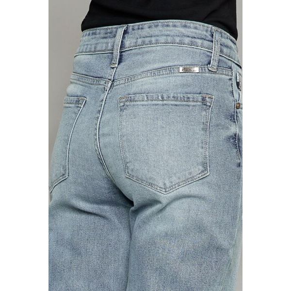 Denim - Kancan High Waist Raw Hem Cropped Wide Leg Jeans -  - Cultured Cloths Apparel