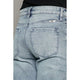 Denim - Kancan High Waist Button Fly Raw Hem Cropped Straight Jeans -  - Cultured Cloths Apparel