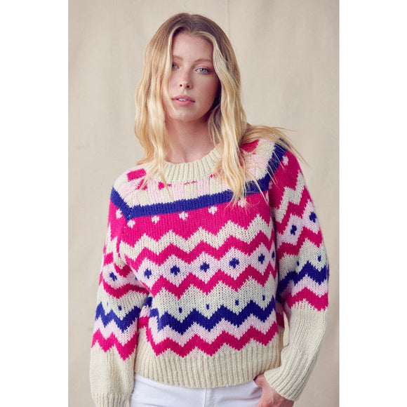 Women's Sweaters - Geo Pullover Sweater -  - Cultured Cloths Apparel