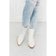 Shoes - MMShoes Love the Journey Stacked Heel Chelsea Boot in White - White - Cultured Cloths Apparel