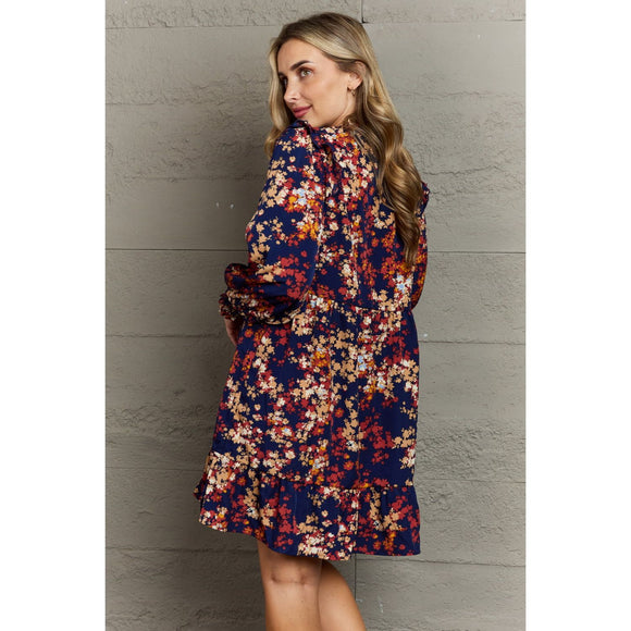 Women's Dresses - Hailey & Co Colorful Minds Floral Printed Mini Dress -  - Cultured Cloths Apparel