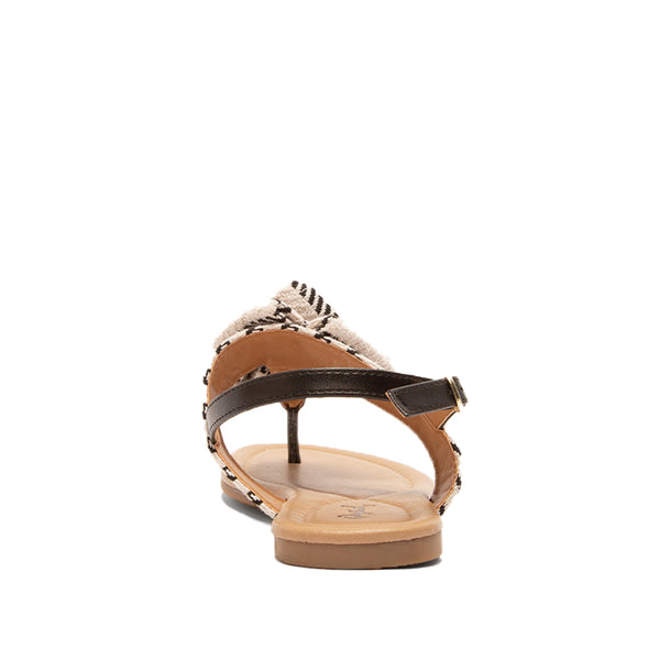 Shoes - Qupid Archer Black Beige Bow Sandal -  - Cultured Cloths Apparel