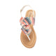 Shoes - Qupid Archer Black Beige Bow Sandal - Blue/Pink - Cultured Cloths Apparel