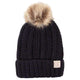 Beanies - C. C Fuzzy Lining With Knitted Beanie And Fur Pom Pom -  - Cultured Cloths Apparel