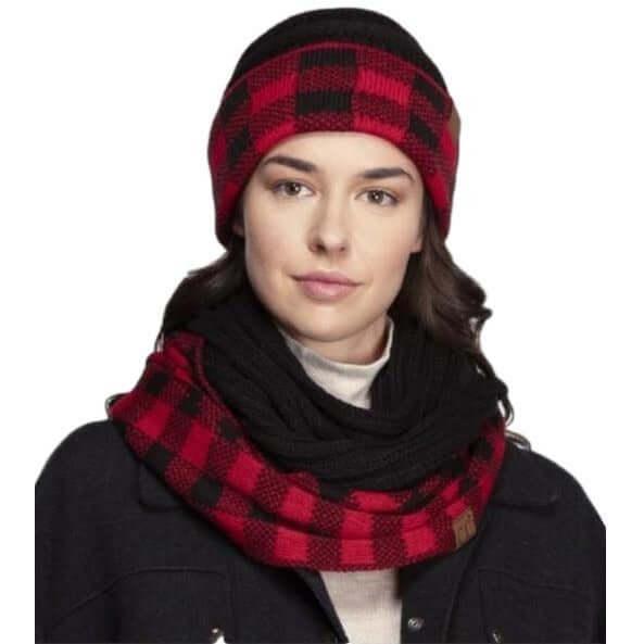 Accessories, Scarves - C. C Buffalo Check Knit Scarf -  - Cultured Cloths Apparel