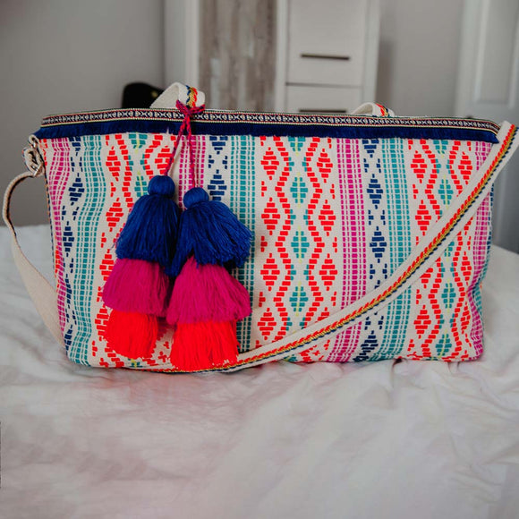 Accessories, Bags - Colorful Geometric Patterned Weekender Travel Bag -  - Cultured Cloths Apparel