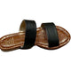 Shoes - Double Strapped Slip on Sandals - Black - Cultured Cloths Apparel