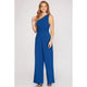 Women's Rompers - Sleeveless One Shoulder Knit Pleated Jumpsuit -  - Cultured Cloths Apparel