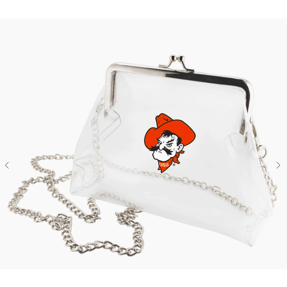 Accessories, Bags - Kiss Lock Crossbody - Oklahoma State Licensed -  - Cultured Cloths Apparel