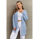 Outerwear - Zenana Falling For You Full Size Open Front Popcorn Cardigan - Pastel  Blue - Cultured Cloths Apparel