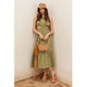 Women's Dresses - Halter Cut Out Midi Dress - Olive - Cultured Cloths Apparel