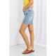 Women's Shorts - Judy Blue Hallie Mid-Length Denim Patch Shorts -  - Cultured Cloths Apparel