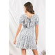 Women's Dresses - Folded Ruffle Neckline Mini Dress -  - Cultured Cloths Apparel