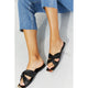 Shoes - Qupid Ladies' Lunch Square Toe Crisscross Slide -  - Cultured Cloths Apparel