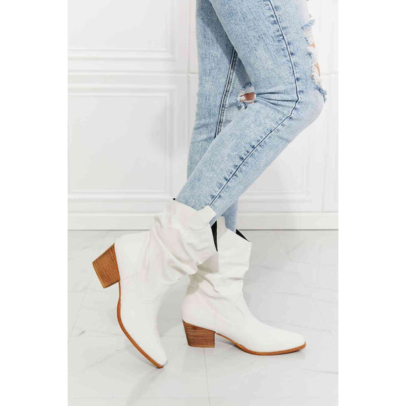 Shoes - MMShoes Better in Texas Scrunch Cowboy Boots in White - White - Cultured Cloths Apparel