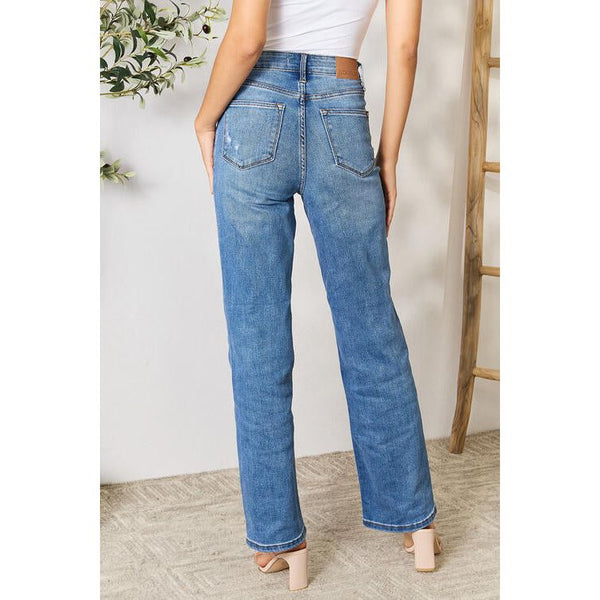 Denim - Judy Blue Full Size High Waist Distressed Jeans -  - Cultured Cloths Apparel