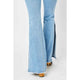 Denim - Judy Blue Full Size Mid Rise Raw Hem Slit Flare Jeans -  - Cultured Cloths Apparel
