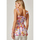 Women's Short Sleeve - Fun and Floral Print Smock Sleeveless Top -  - Cultured Cloths Apparel