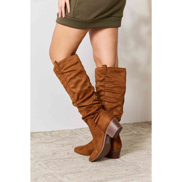 Shoes - East Lion Corp Block Heel Knee High Boots -  - Cultured Cloths Apparel