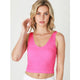 Women's Sleeveless - Reversible Ribbed Crop Top - Pink Cosmos - Cultured Cloths Apparel