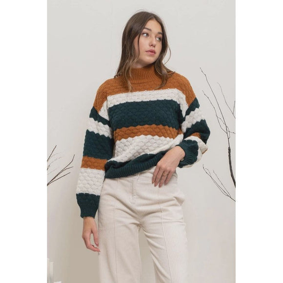 Women's Sweaters - Striped Multicolor Knit Pullover -  - Cultured Cloths Apparel