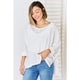 Women's 3/4 Sleeve - Zenana Full Size Waffle Knit V-Neck Long Sleeve Slit Top - Ivory - Cultured Cloths Apparel