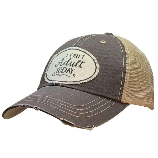Baseball Hats - I Can't Adult Today Distressed Trucker Cap -  - Cultured Cloths Apparel