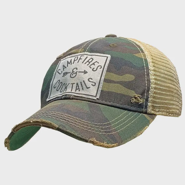 Baseball Hats - Campfires & Cocktails Trucker Hat Baseball Cap -  - Cultured Cloths Apparel