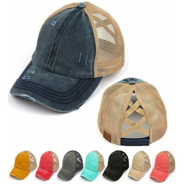 Accessories, Hats - C.C Ponytail Solid Baseball Cap Hats -  - Cultured Cloths Apparel