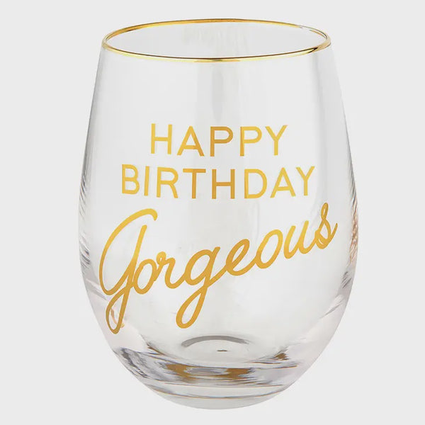 Drinkware - Happy Birthday Gorgeous - Wine Glass -  - Cultured Cloths Apparel