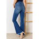 Denim - Kancan High Rise Raw Hem Flare Jeans -  - Cultured Cloths Apparel