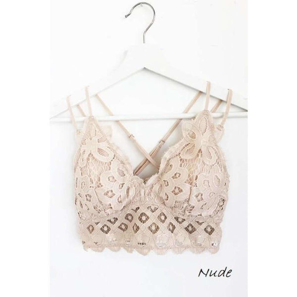 Bralettes - Beautiful Crochet Lace Bralette - Nude - Cultured Cloths Apparel