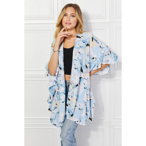 Outerwear - Justin Taylor Summer Fever Floral Kimono - Blue - Cultured Cloths Apparel