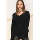 Women's Sweaters - Ultra Soft & Cute V- Neck Sweater - Black - Cultured Cloths Apparel