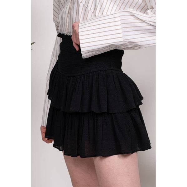 Women's Skirts - Solid Smocked Waist Skirt -  - Cultured Cloths Apparel