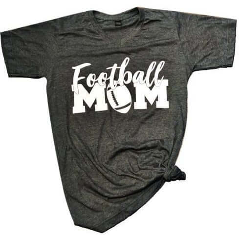 Graphic T-Shirts - Charcoal Grey Football Mom Graphic Tee -  - Cultured Cloths Apparel