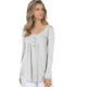 Women's Long Sleeve - Long Sleeve Button Up Top With Front Shirring Detail - Off White - Cultured Cloths Apparel