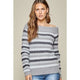 Women's Sweaters - Off the Shoulder Striped Colorblock Sweater -  - Cultured Cloths Apparel