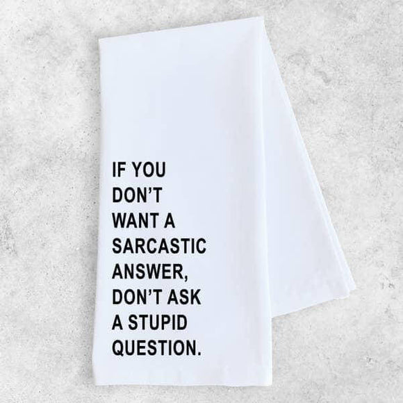 Gifts - Sarcasm and Wine and Everything Fine - Tea Towel -  - Cultured Cloths Apparel