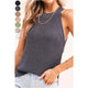 Women's Sleeveless - Sleeveless Ribbed Knit Halter Top - Yale - Cultured Cloths Apparel