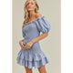 Women's Dresses - Smocked Ruffle Mini Dress -  - Cultured Cloths Apparel