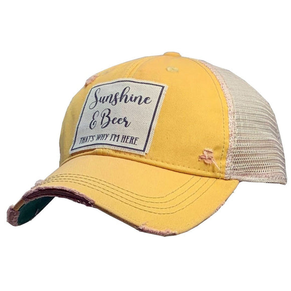 Accessories, Hats - Sunshine & Beer That's Why I'm Here Trucker Cap Hat -  - Cultured Cloths Apparel