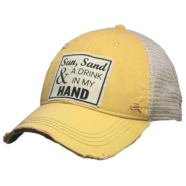 Baseball Hats - Sun, Sand & A Drink in my Hand Adjustable Ball Cap -  - Cultured Cloths Apparel