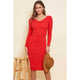 Women's Dresses - Sweater Midi Dress - Red - Cultured Cloths Apparel