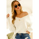 Women's Sweaters - Textured V-Neck Knit Sweater Top with Drop Shoulder -  - Cultured Cloths Apparel