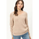 Women's Sweaters - Twisted Back Metallic Sweater Top - Tan - Cultured Cloths Apparel