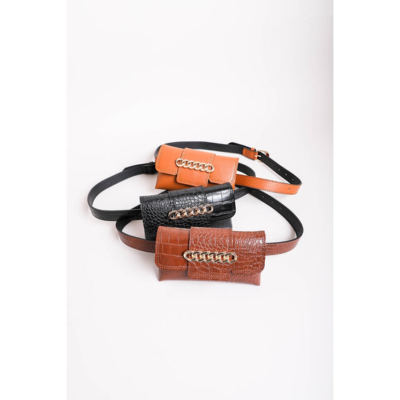 Accessories, Bags - Wide Clutch 6 Ring Chain Belt Bag -  - Cultured Cloths Apparel