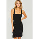 Women's Dresses - Woven Solid Smocked Mini Ruffle Detail Dress - Black - Cultured Cloths Apparel